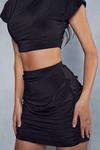 MissPap Double Layer Slinky Crop & Low Rise Mini Skirt Co-ord thumbnail 2