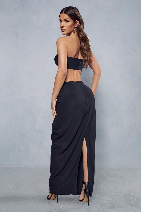 MissPap Drape Front Ruched Maxi Skirt 3