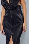 MissPap Metallic Plisse Asymmetric Twist One Shoulder Maxi Dress thumbnail 6