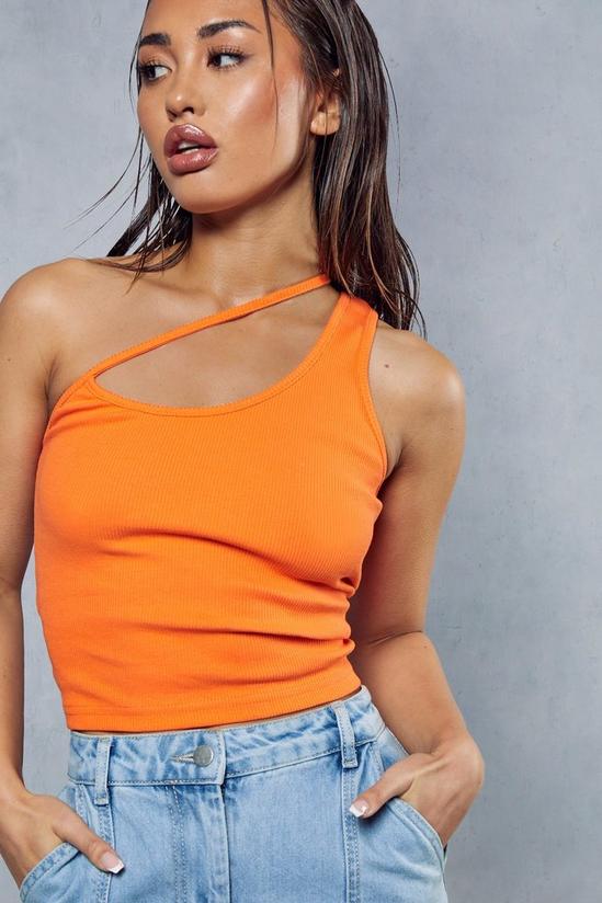 MissPap Ribbed Cut Out One Shoulder Top 2