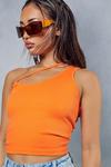 MissPap Ribbed Cut Out One Shoulder Top thumbnail 5