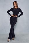 MissPap Double Layer Slinky Backless Flared Leg Jumpsuit thumbnail 1