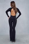 MissPap Double Layer Slinky Backless Flared Leg Jumpsuit thumbnail 3