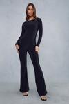 MissPap Double Layer Slinky Backless Flared Leg Jumpsuit thumbnail 4