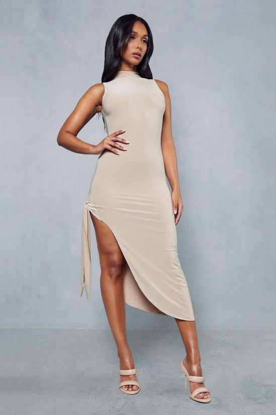 MissPap Double Layer Slinky Backless Cut Out Midi Dress 1