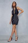 MissPap Premium Satin Twist Detail Mini Dress thumbnail 4