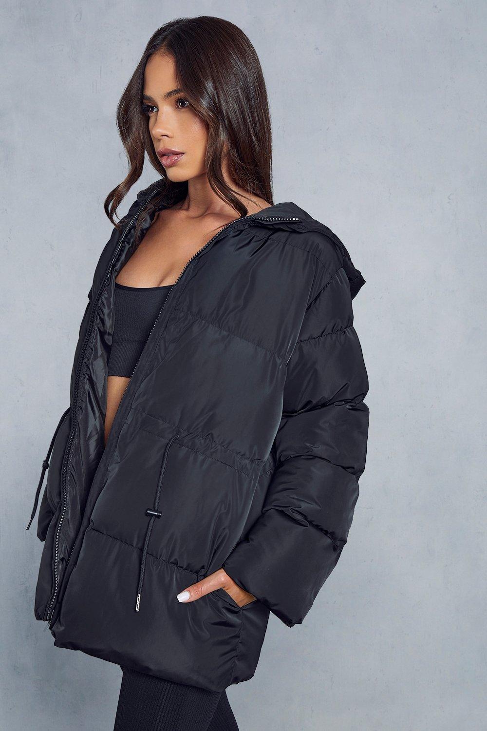 Cinched waist 2025 puffer jacket