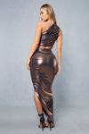 MissPap Metallic Slinky One Shoulder Top & Skirt Co-ord thumbnail 5