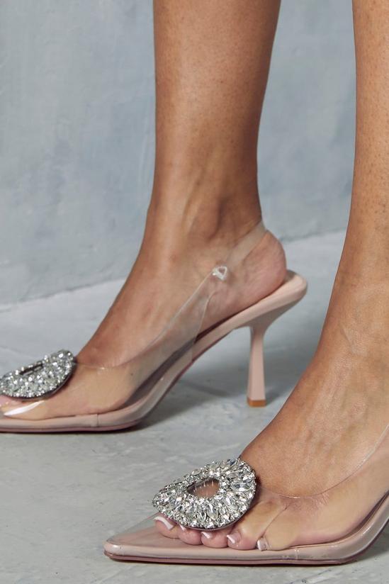 MissPap Diamante Clear Slingback Heels 2