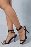 MissPap Square Toe Leather Look Barely There Heels thumbnail 2