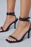 MissPap Square Toe Leather Look Barely There Heels thumbnail 3