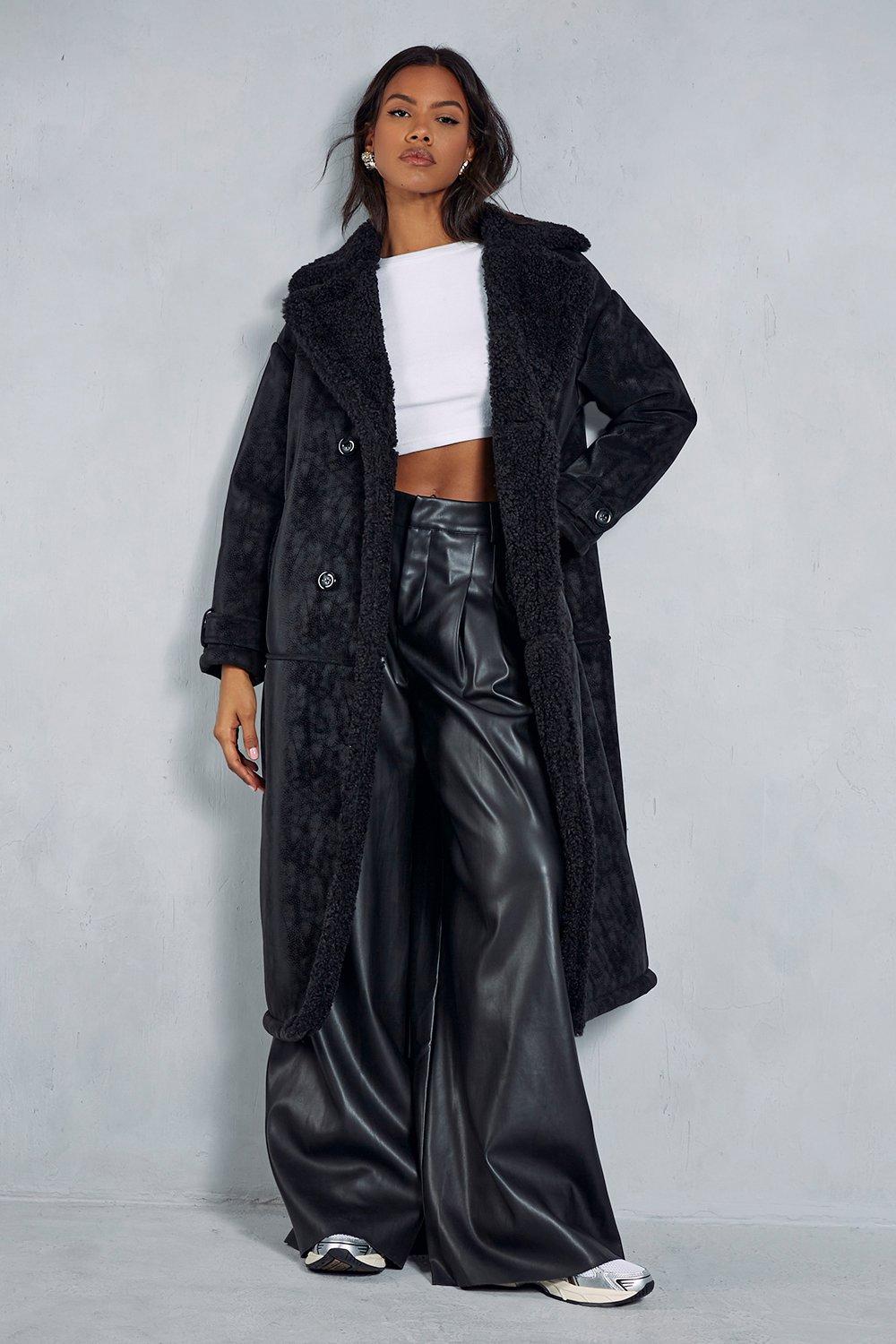 Faux fur outlet duster coat