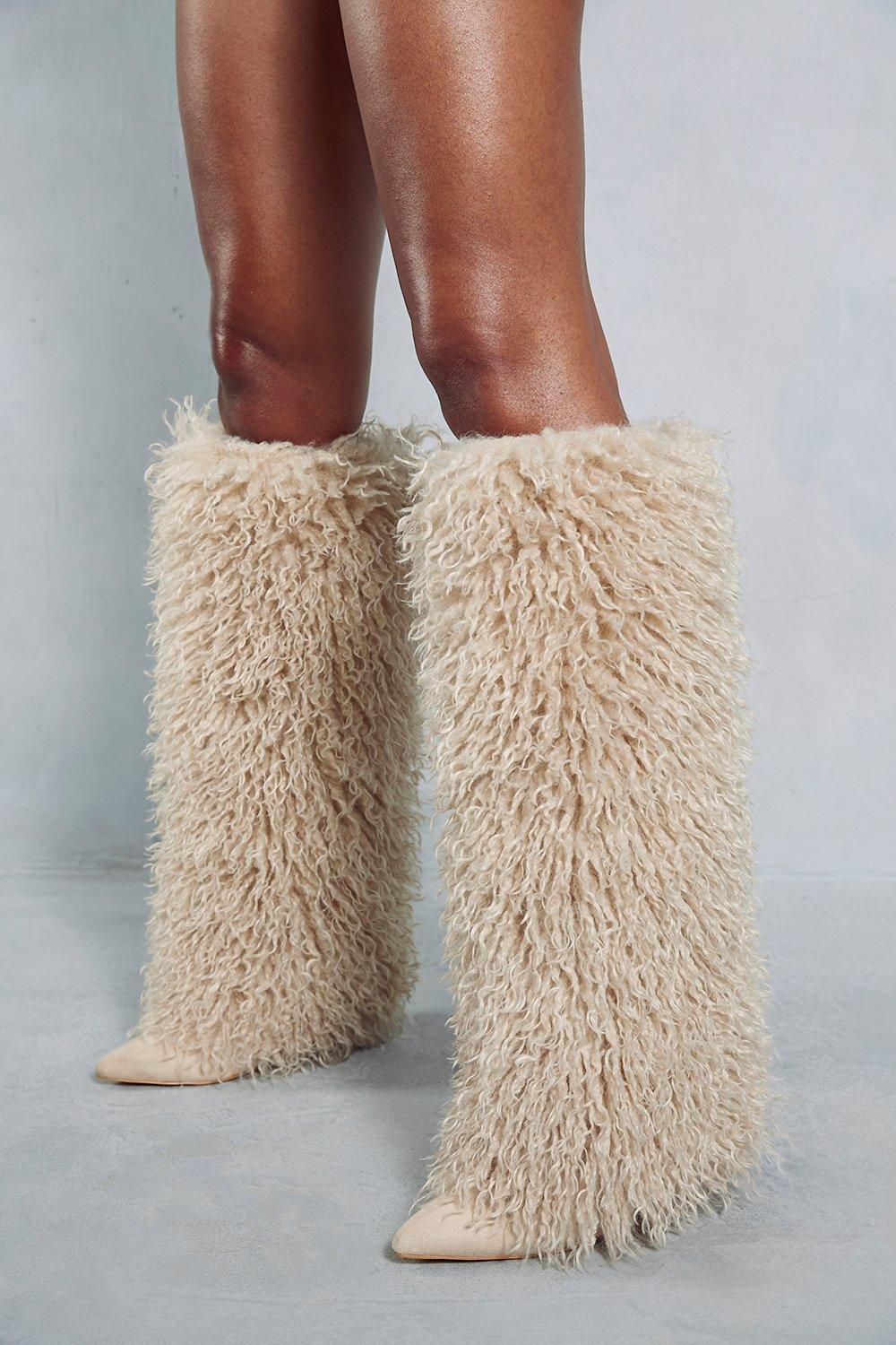 Fur high hot sale boots