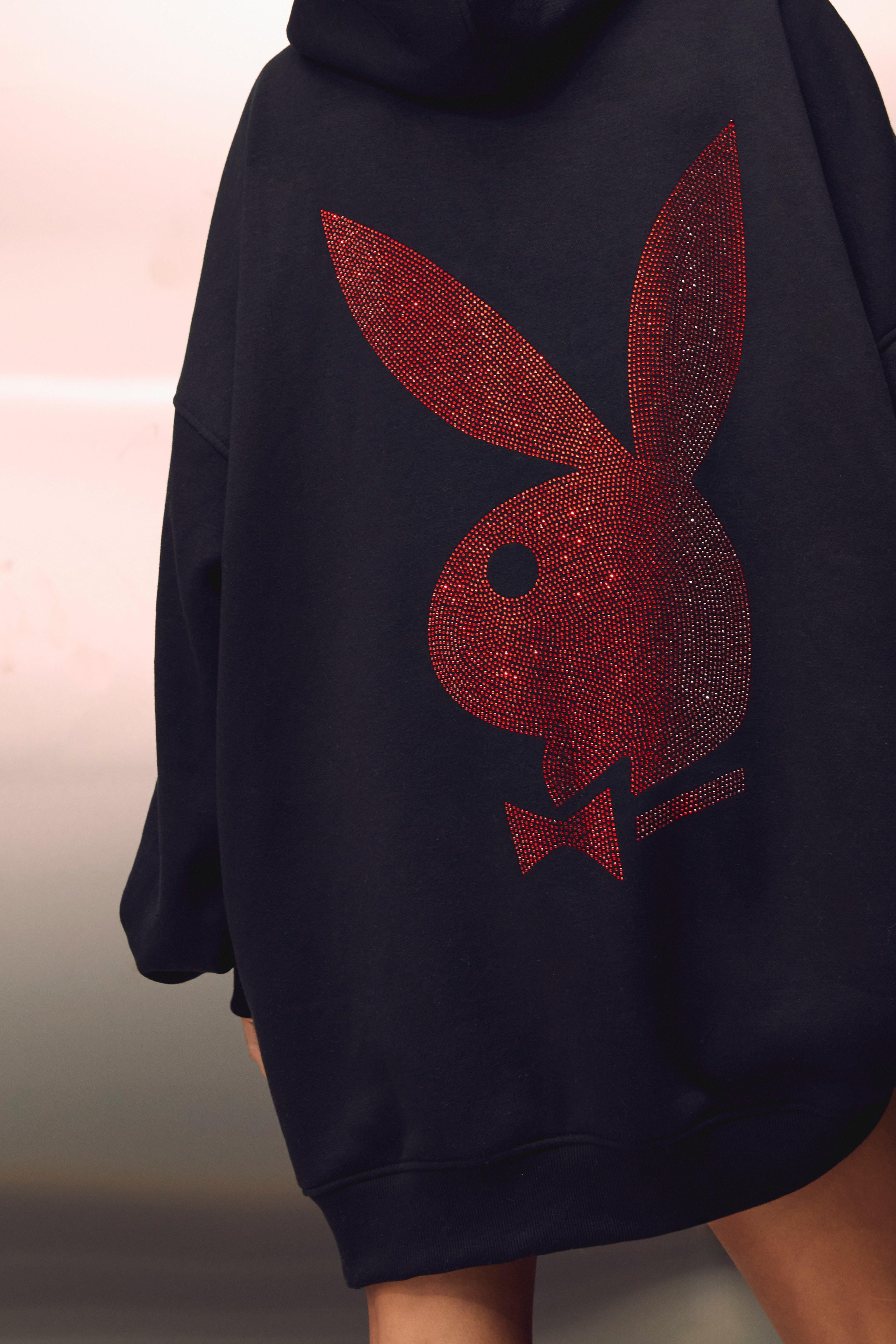 Hoodies Sweatshirts Playboy Oversized Diamante Bunny Hoodie