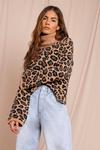 MissPap Animal Print Knitted Roll Neck Jumper thumbnail 1