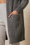 MissPap Longline Brushed Knitted Pocket Detail Cardigan thumbnail 2