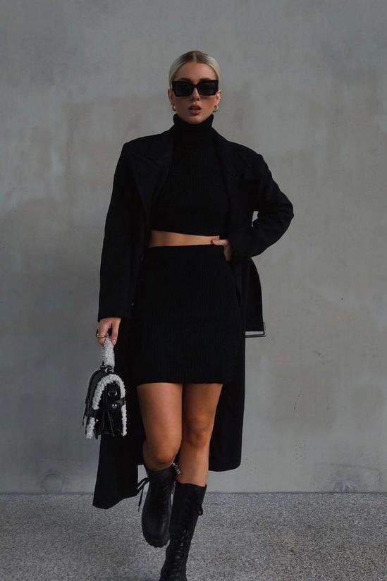 MissPap Knitted Turtle Neck Crop Top Skirt Co-ord 2