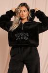 MissPap Borg Nyc Hooded Zip Front Crop Jumper thumbnail 1