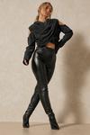 MissPap Ruched Bum Leather Look Trouser thumbnail 1