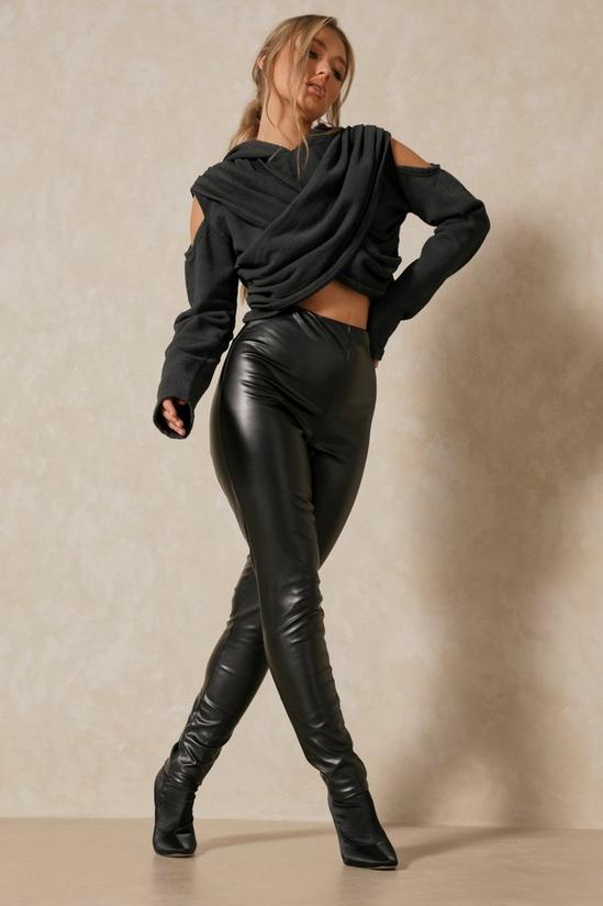 MissPap Ruched Bum Leather Look Trouser 1