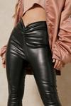 MissPap Leather Look Ruched Front Leggings thumbnail 2