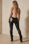 MissPap Leather Look Ruched Front Leggings thumbnail 3