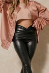 MissPap Leather Look Ruched Front Leggings thumbnail 4