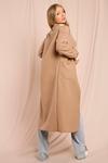 MissPap Collarless Ruched Sleeve Wool Look Coat thumbnail 4
