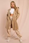 MissPap Hooded Waterfall Belted Coat thumbnail 1