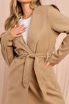 MissPap Hooded Waterfall Belted Coat thumbnail 3
