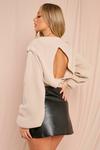 MissPap Leather Look Ruched Front Mini Skirt thumbnail 4