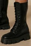 MissPap Leather Look Knee High Lace Up Boots thumbnail 2
