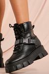 MissPap Leather Look Buckle Detail Ankle Boot thumbnail 2