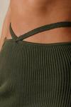 MissPap Strap Waist Detail Rib Midi Knitted Skirt thumbnail 2