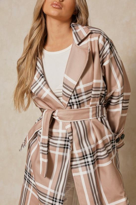 MissPap Checked Collared Belted Trench Coat 2