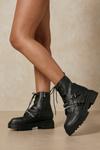 MissPap Leather Look Chain Detail Chunky Ankle Boot thumbnail 1