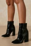 MissPap Croc Patent Heeled Ankle Boot thumbnail 3