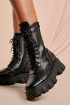 MissPap Leather Look Chunky Lace Up Ankle Boot thumbnail 2