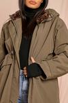 MissPap Faux Fur Lined Oversized Hooded Parka thumbnail 2