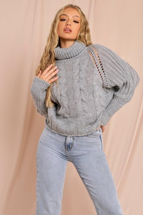 MissPap Roll Neck Cable Knit Jumper 1