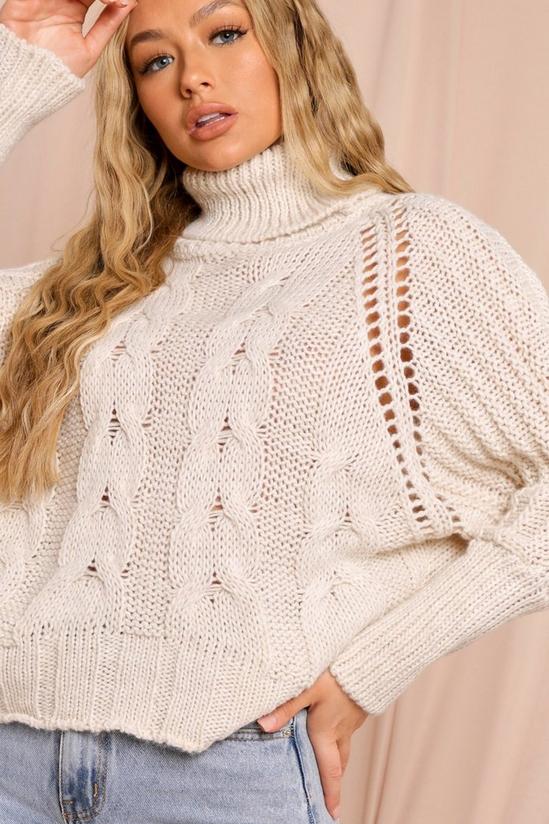 MissPap Roll Neck Cable Knit Jumper 2