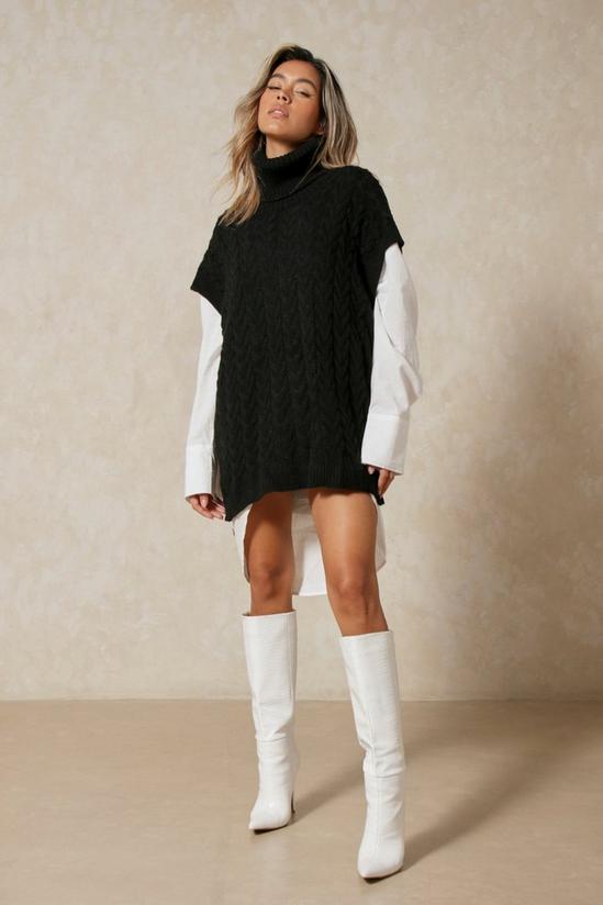 MissPap Cable Knit Roll Neck Jumper and Shirt 1