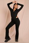 MissPap Ribbed Collared Button Front Bodysuit thumbnail 3