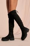 MissPap Faux Suede Over The Knee Chunky Boots thumbnail 1