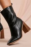 MissPap Leather Look Contrast Heel Ankle Boot thumbnail 2