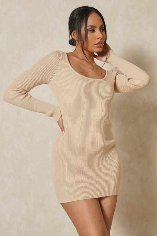 MissPap Knitted Seam Detail Cupped Mini Dress 1