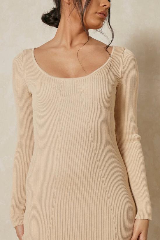 MissPap Knitted Seam Detail Cupped Mini Dress 5
