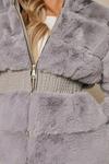 MissPap Faux Fur Elastic Waist Detail Coat thumbnail 4