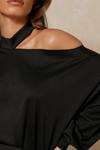MissPap Raw Hem Cut Out Detail Belted Sweatshirt Dress thumbnail 3