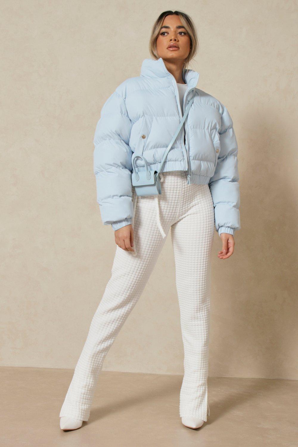 Funnel Neck Cropped Puffer Jacket